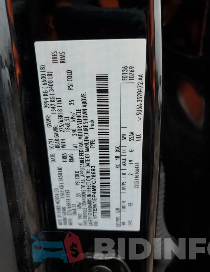 1FTEW1EP4MFC78693 Photo# 12