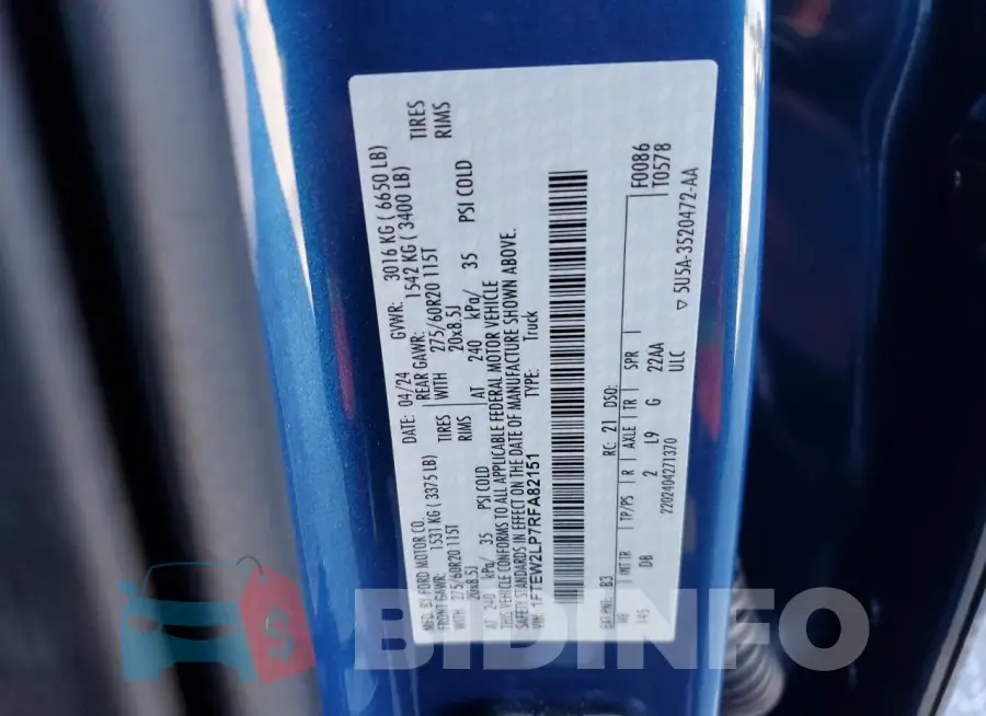 1FTEW2LP7RFA82151 Photo# 12