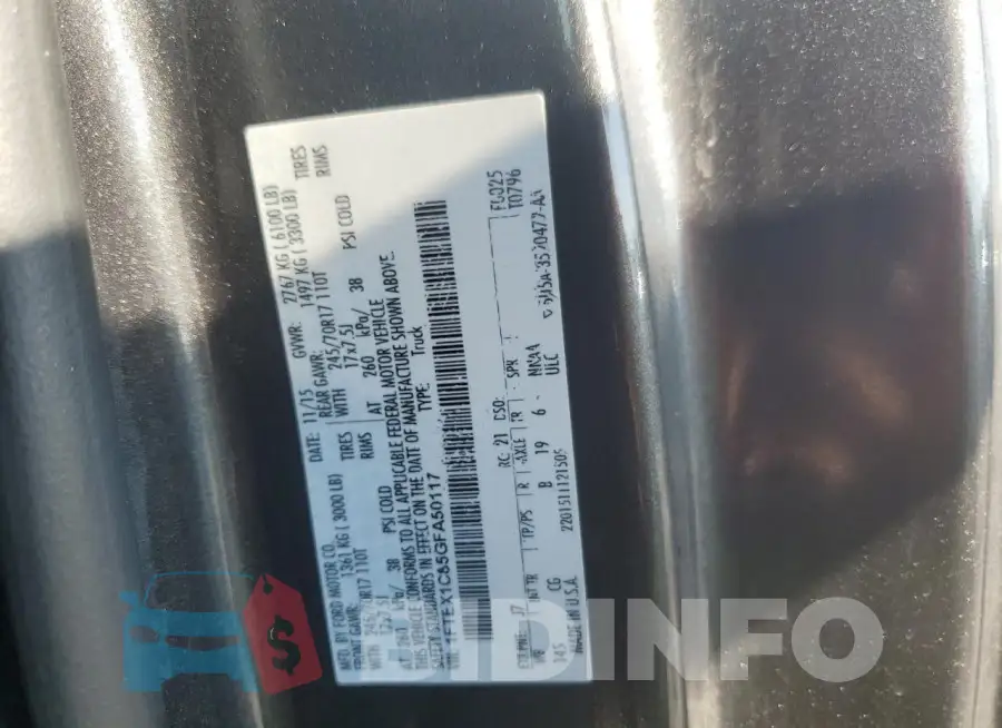 1FTEX1C85GFA50117 Photo# 12