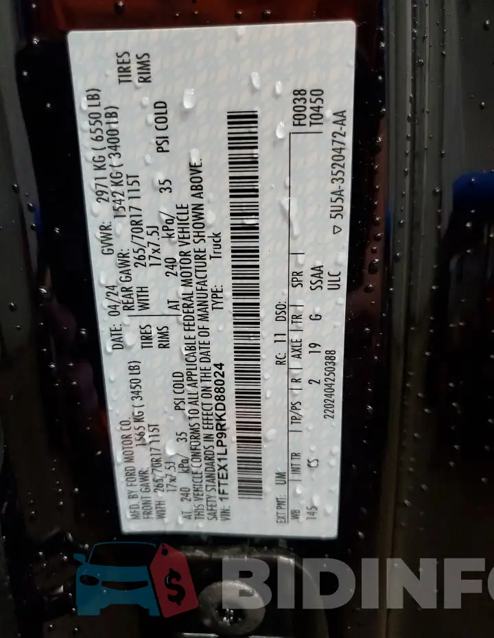 1FTEX1LP9RKD88024 Photo# 12