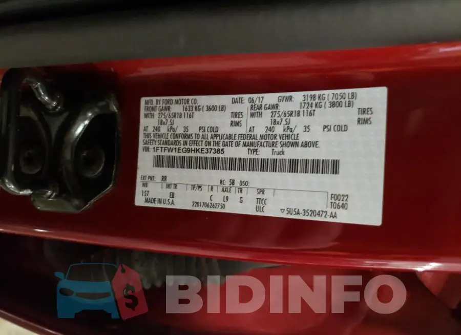 1FTFW1EG9HKE37385 Photo# 12