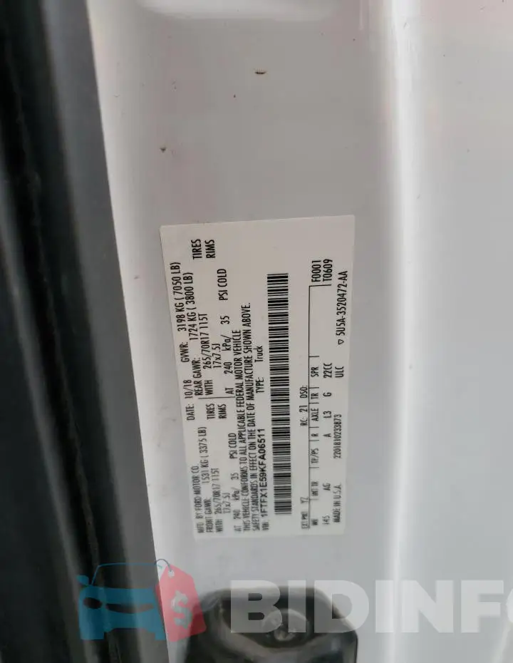 1FTFX1E59KFA06511 Photo# 12