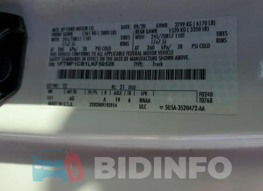 1FTMF1CB1LKF50528 Photo# 12