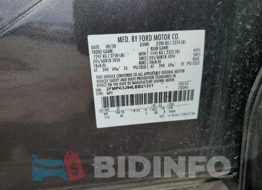 2FMPK3J94LBB21331 Photo# 13