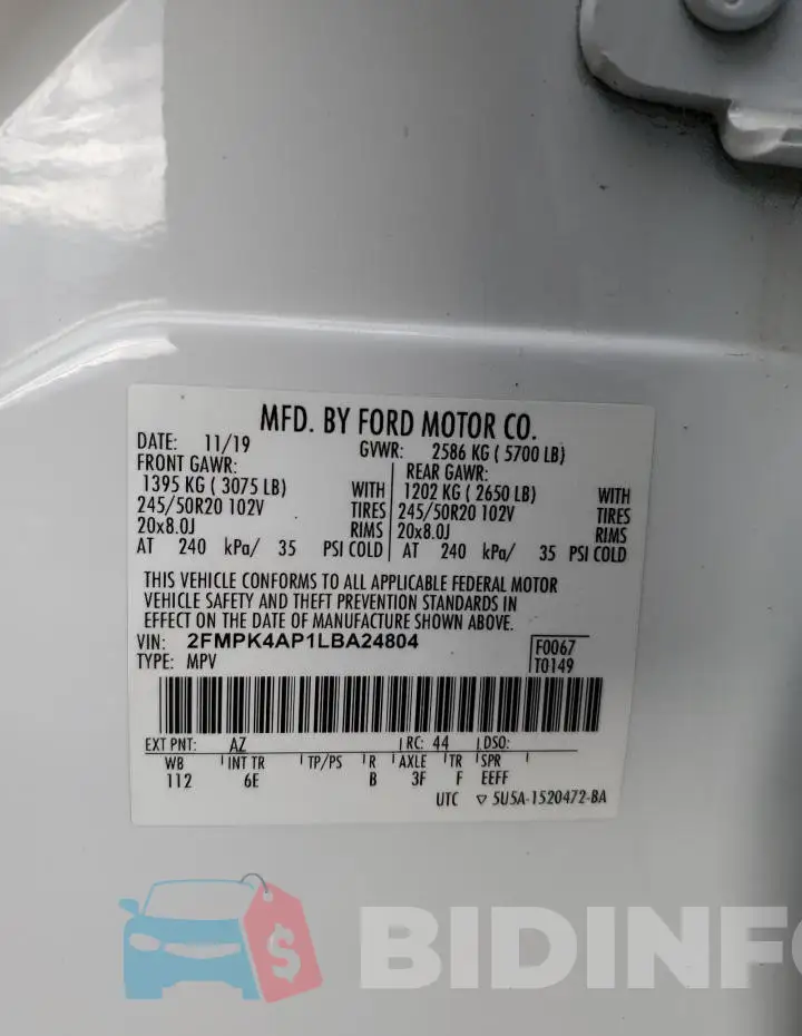 2FMPK4AP1LBA24804 Photo# 10