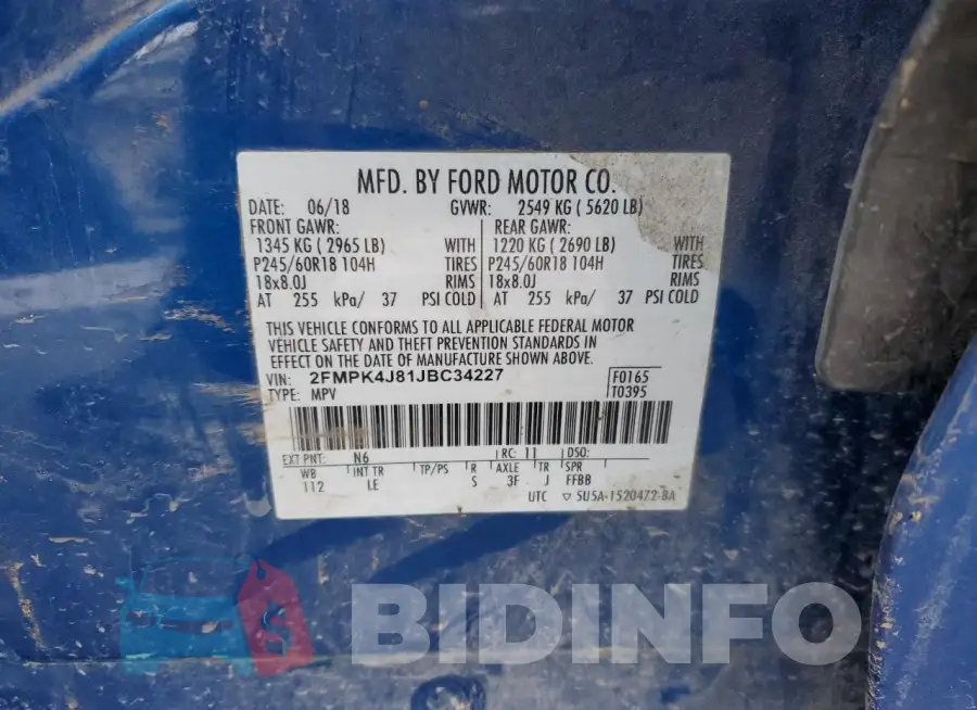 2FMPK4J81JBC34227 Photo# 13