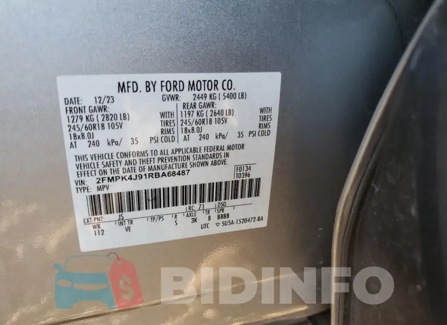 2FMPK4J91RBA68487 Photo# 13