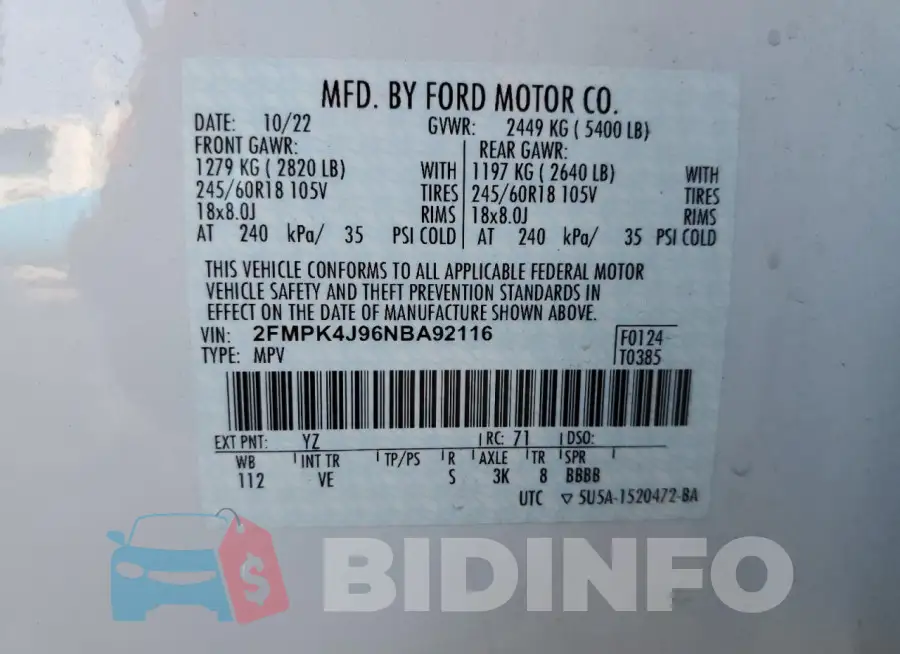 2FMPK4J96NBA92116 Photo# 14