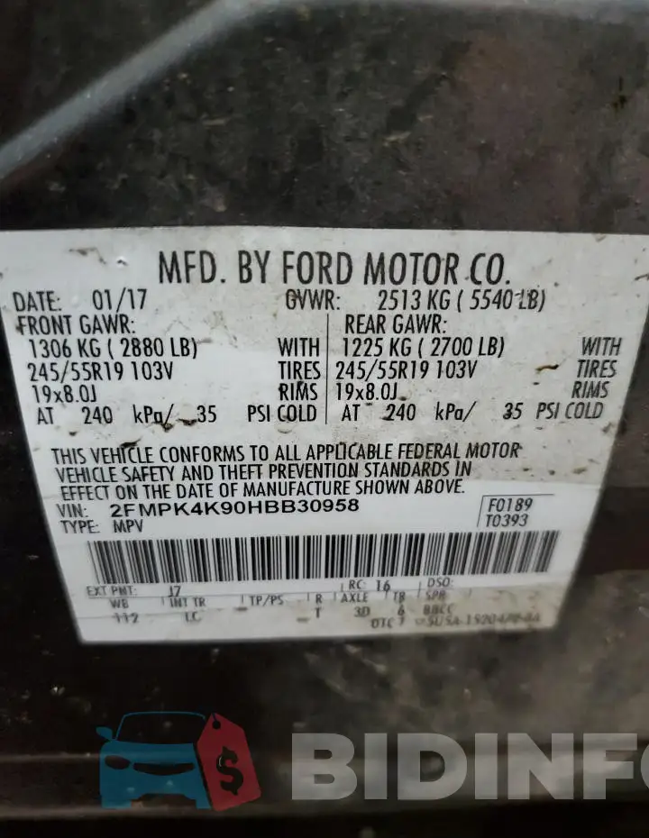 2FMPK4K90HBB30958 Photo# 14