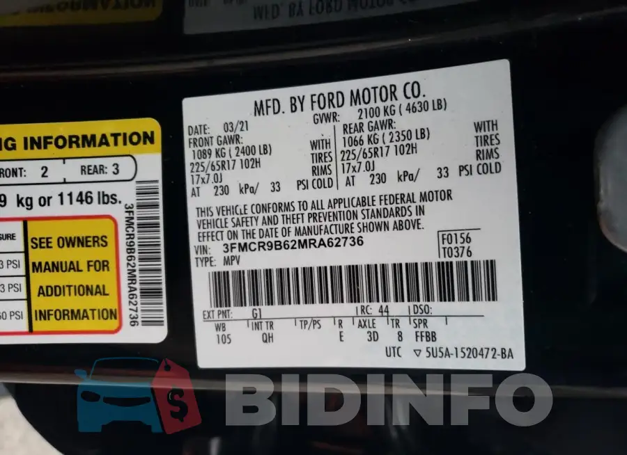3FMCR9B62MRA62736 Photo# 13