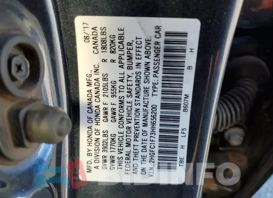 2HGFC1F73HH656200 Photo# 12