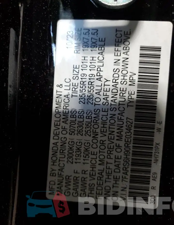 7FARS6H90RE034627 Photo# 13