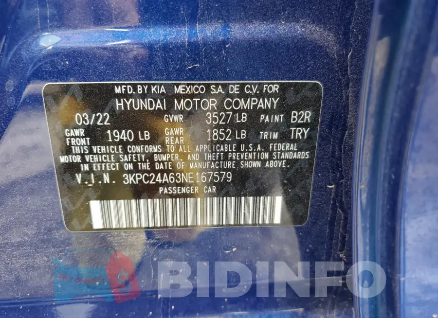 3KPC24A63NE167579 Photo# 12