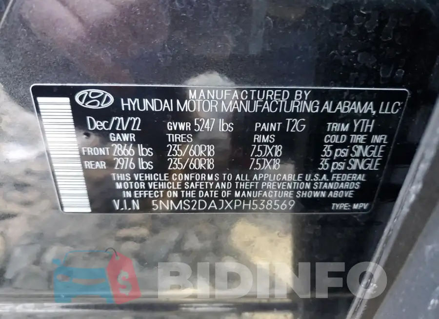 5NMS2DAJXPH538569 Photo# 13