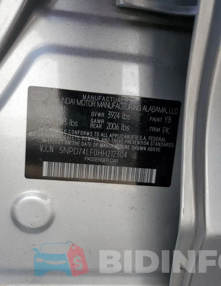 5NPD74LF0HH212304 Photo# 12