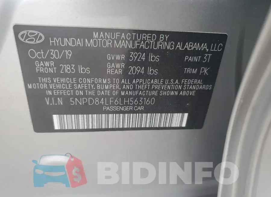 5NPD84LF6LH563160 Photo# 12