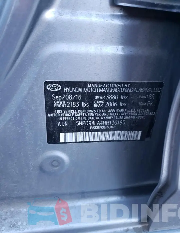 5NPD94LA4HH130185 Photo# 12
