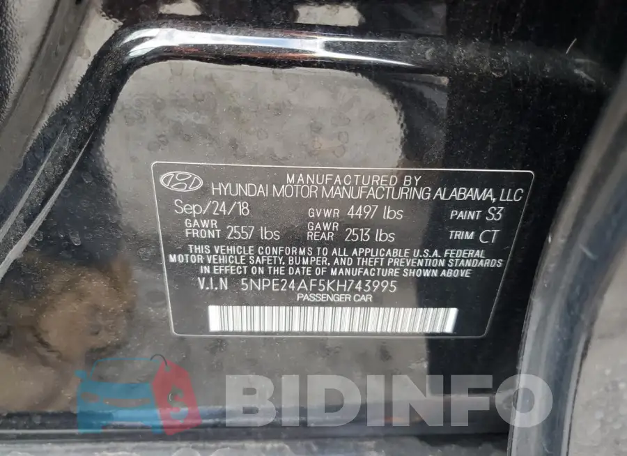 5NPE24AF5KH743995 Photo# 12