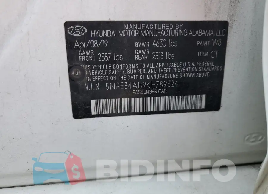 5NPE34AB9KH789324 Photo# 12