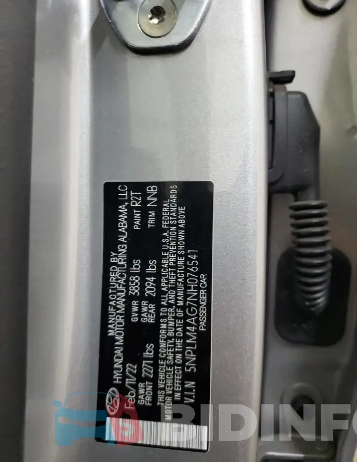 5NPLM4AG7NH076541 Photo# 12