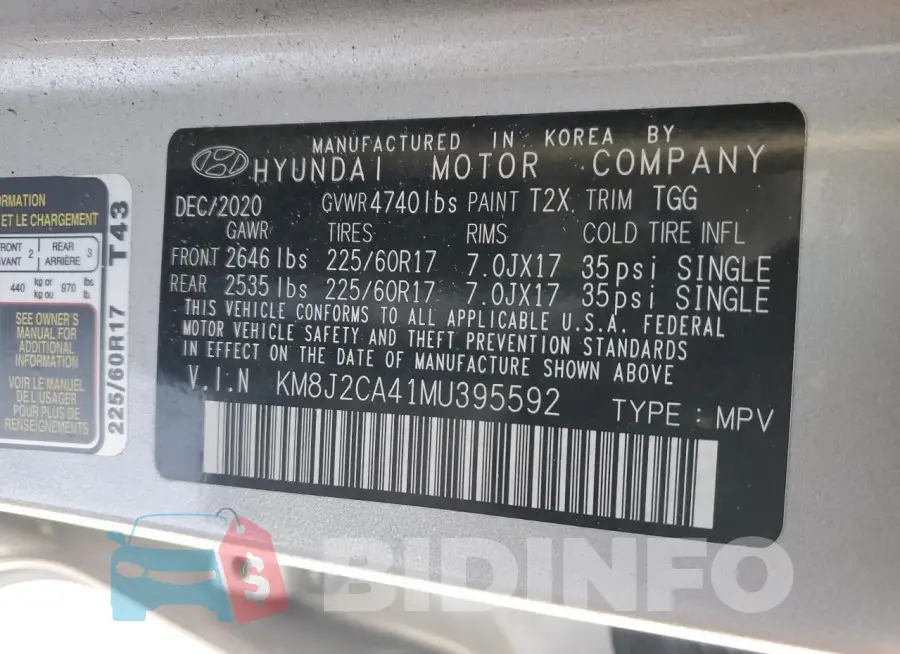 KM8J2CA41MU395592 Photo# 13