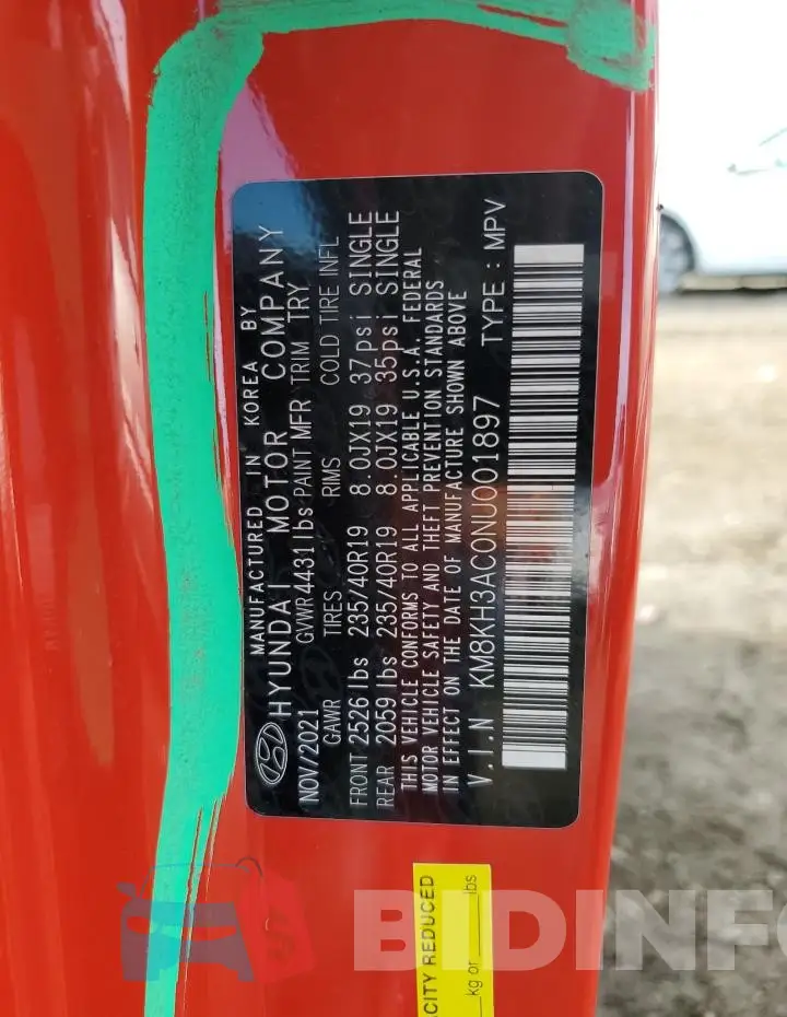 KM8KH3AC0NU001897 Photo# 14