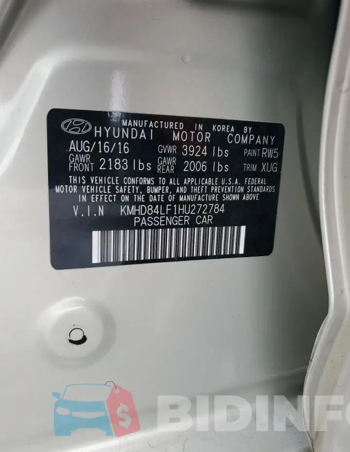 KMHD84LF1HU272784 Photo# 13