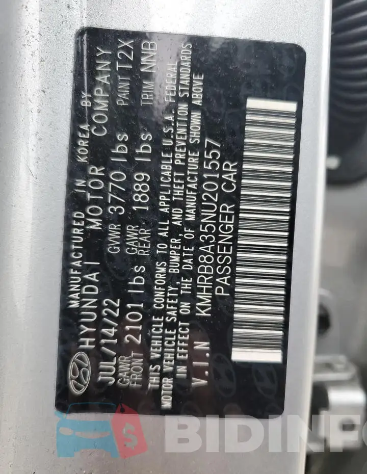 KMHRB8A35NU201557 Photo# 12