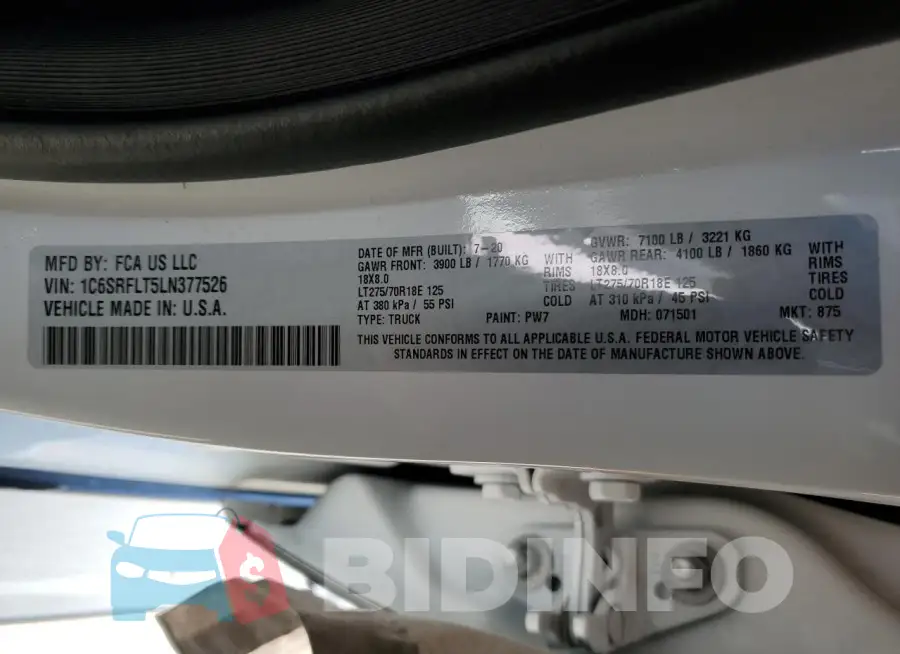 1C6SRFLT5LN377526 Photo# 12
