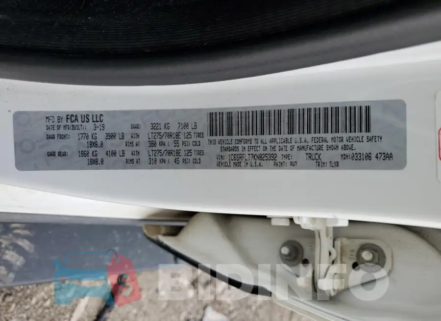 1C6SRFLT7KN825392 Photo# 12