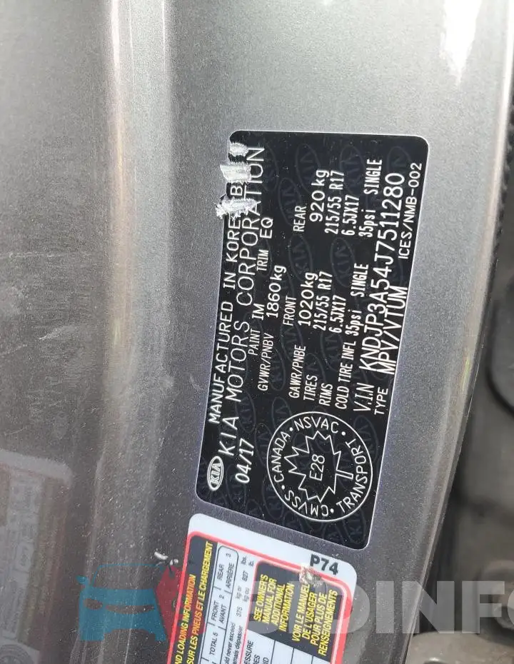 KNDJP3A54J7511280 Photo# 13