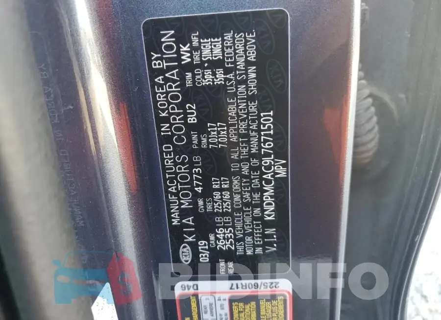 KNDPMCAC9L7671501 Photo# 12