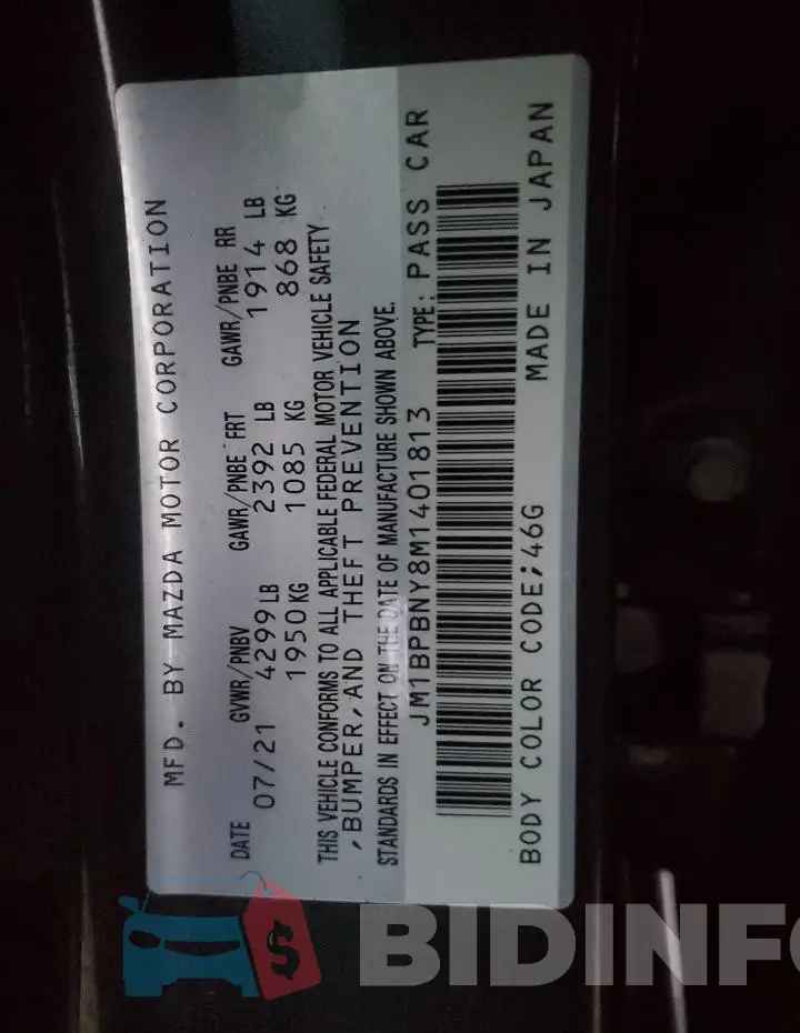 JM1BPBNY8M1401813 Photo# 12