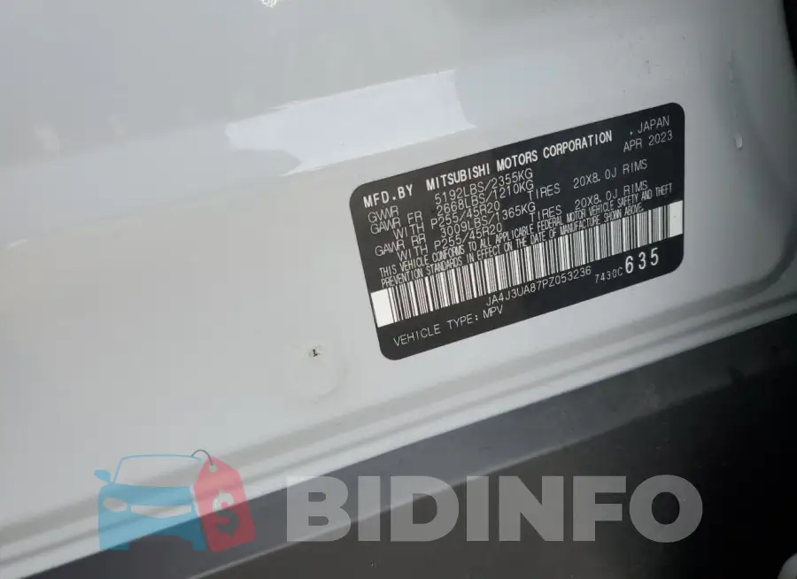 JA4J3UA87PZ053236 Photo# 12