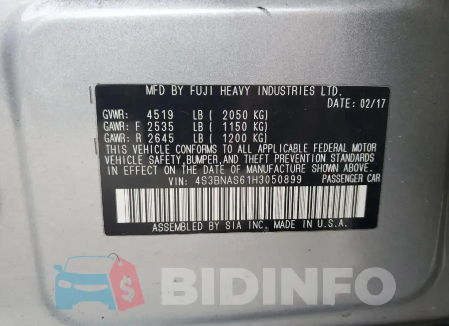 4S3BNAS61H3050899 Photo# 12