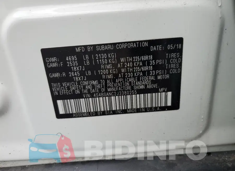 4S4BSANC2J3380255 Photo# 12