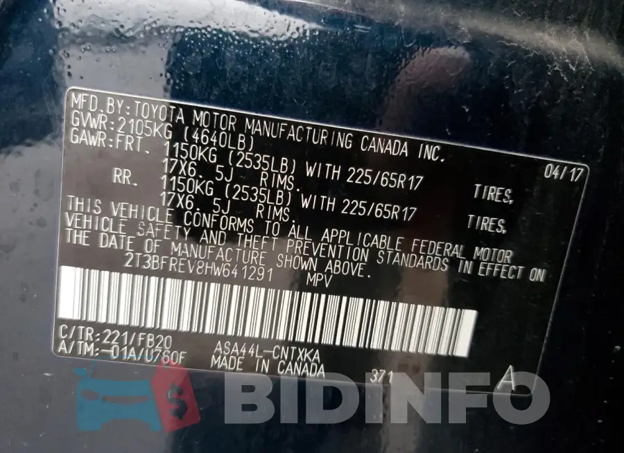 2T3BFREV8HW641291 Photo# 13
