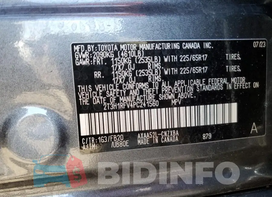 2T3H1RFV4PC241560 Photo# 13