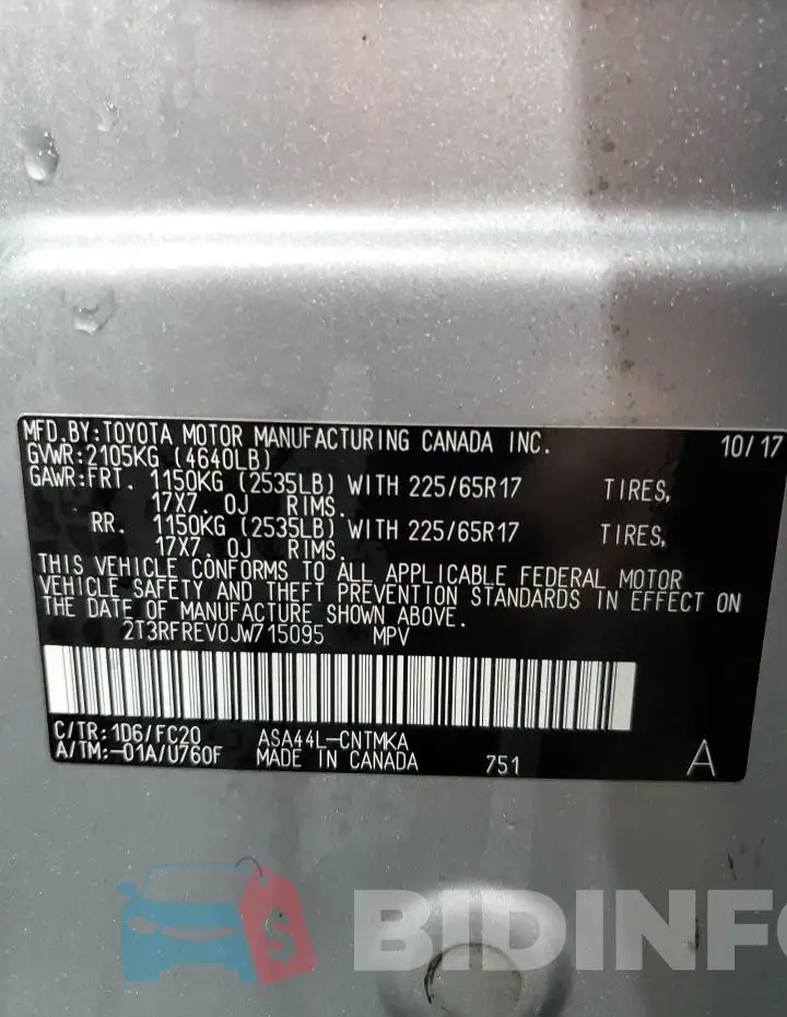 2T3RFREV0JW715095 Photo# 13