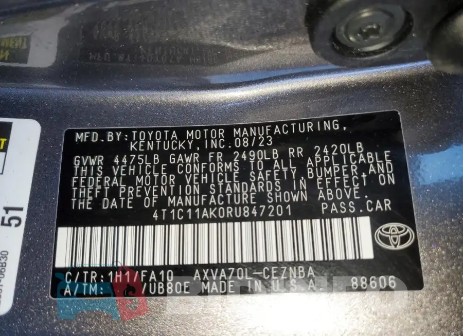4T1C11AK0RU847201 Photo# 12