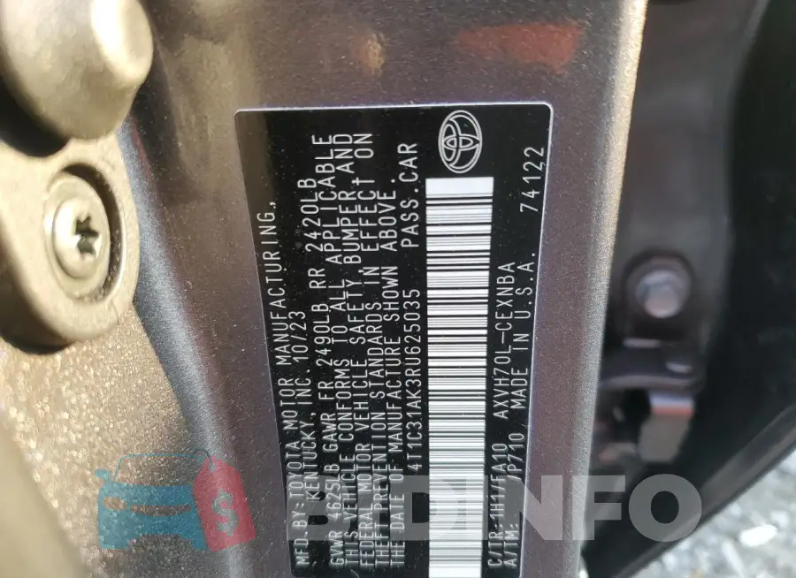4T1C31AK3RU625035 Photo# 12
