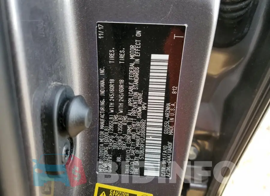 5TDBZRFH2JS808882 Photo# 13