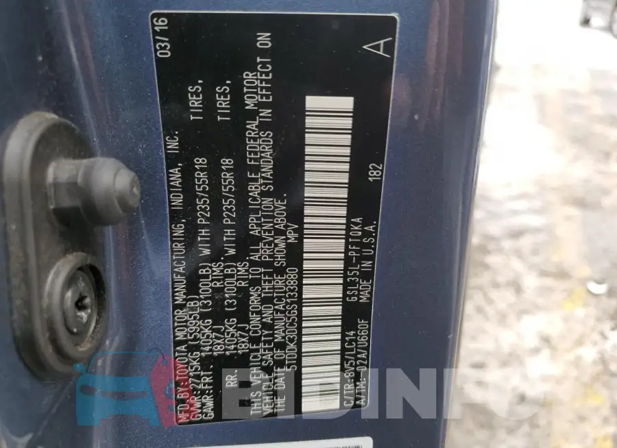 5TDDK3DC5GS133880 Photo# 13