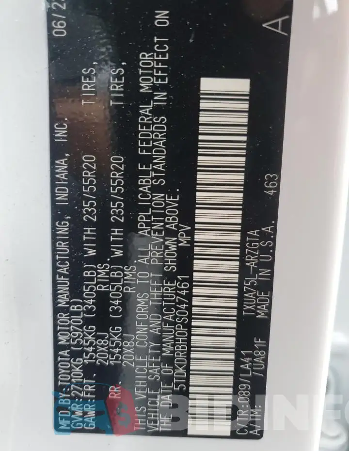 5TDKDRBH0PS047461 Photo# 13