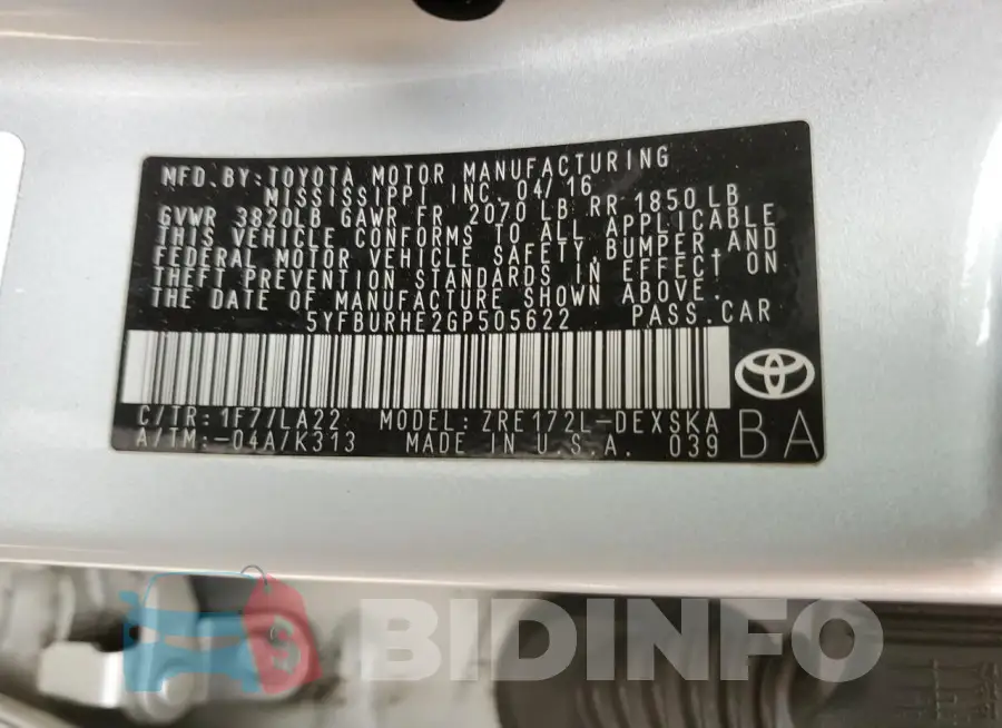 5YFBURHE2GP505622 Photo# 13