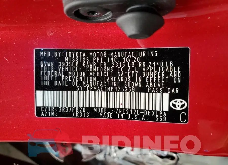 5YFEPMAE1MP175369 Photo# 12