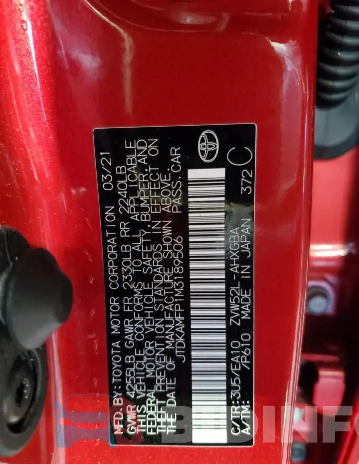 JTDKAMFP1M3189506 Photo# 13