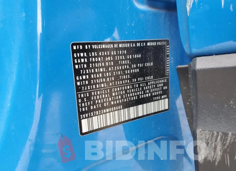 3VV1X7B23NM009448 Photo# 12