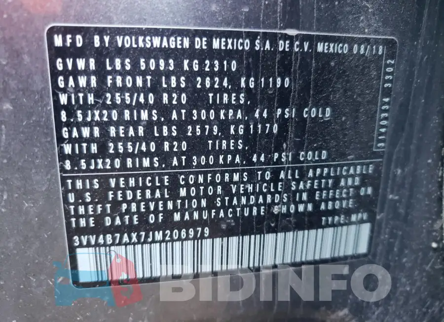 3VV4B7AX7JM206979 Photo# 13