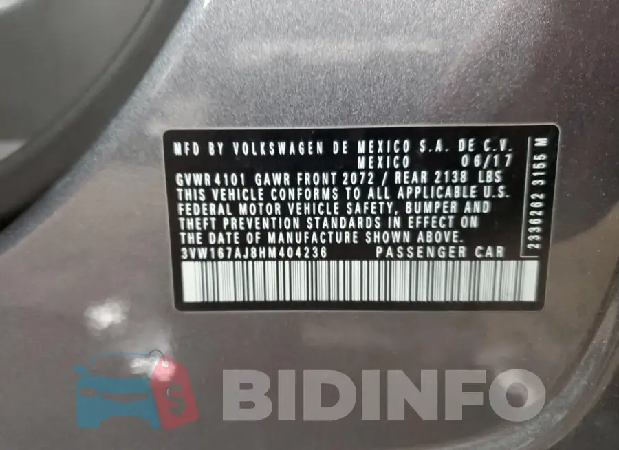 3VW167AJ8HM404236 Photo# 12